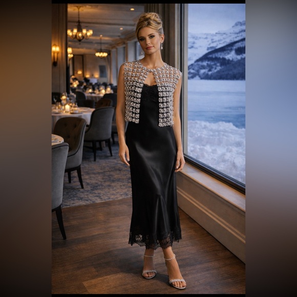 Anthropologie Jackets & Blazers - 🍀SUPER RARE🍀 Anthropologie NWT Floral Beaded Cape  Pearl Mesh Vest Cape  ALL.